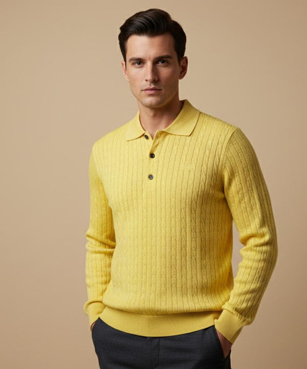 Pull Jaune en pure coton FILO DI SCOZIA - made in Italy